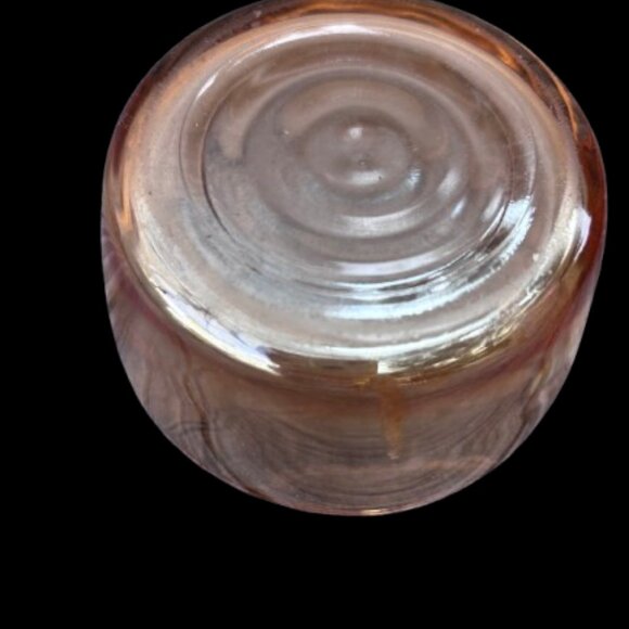 Vintage Jeannette Marigold Glass Vanity Powder Jar with Deer - Picture 2 of 5